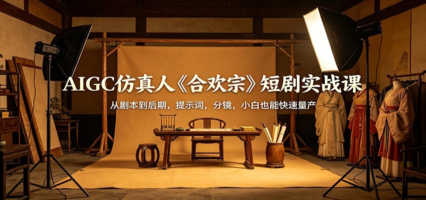 AIGC仿真人《合欢宗》短剧实战课:从剧本到后期,提示词,分镜,小白也能快速量产-科技美南博客